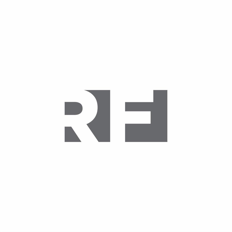 monograma de logotipo rf con plantilla de diseño de estilo de espacio negativo vector