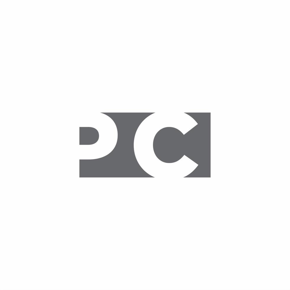 PC Logo monogram with negative space style design template vector