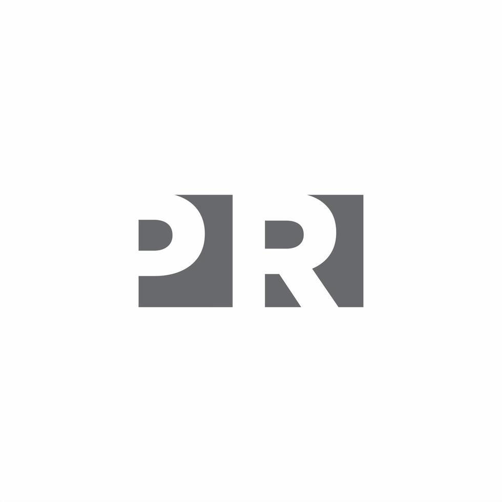 PR Logo monogram with negative space style design template vector
