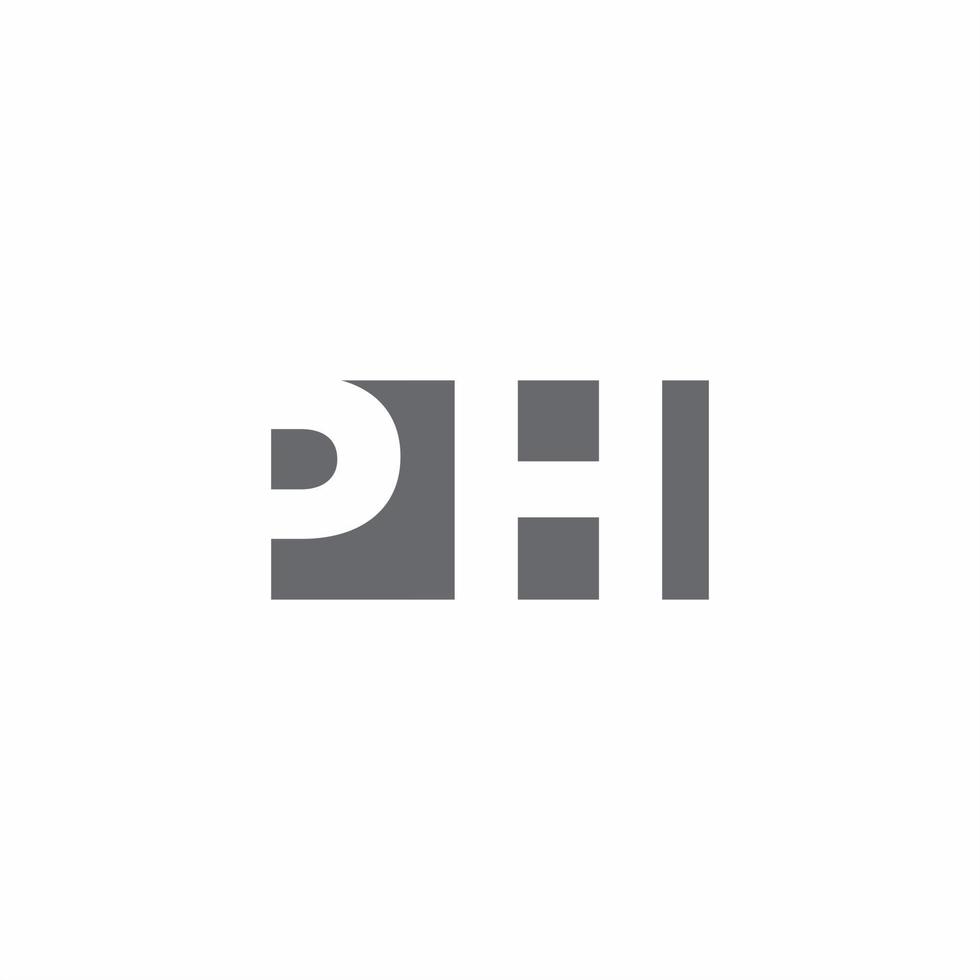 PH Logo monogram with negative space style design template vector