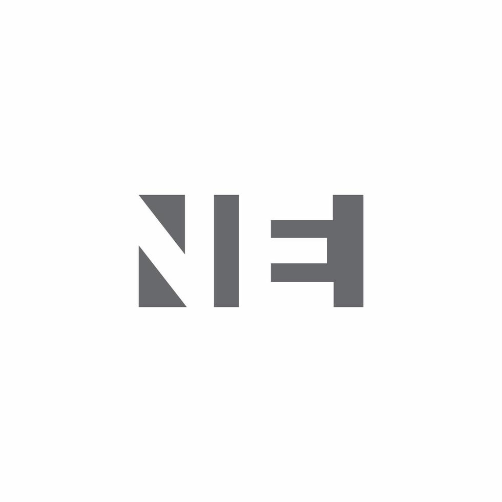 NE Logo monogram with negative space style design template vector