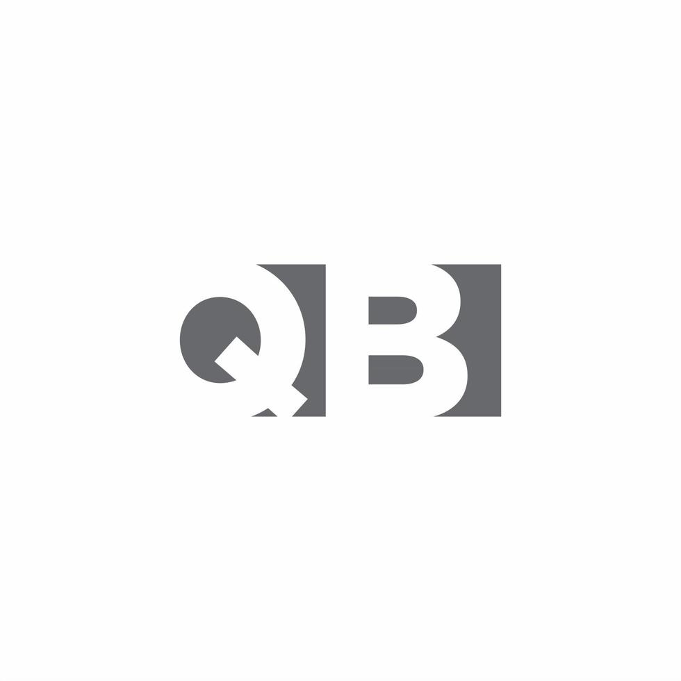 QB Logo monogram with negative space style design template vector