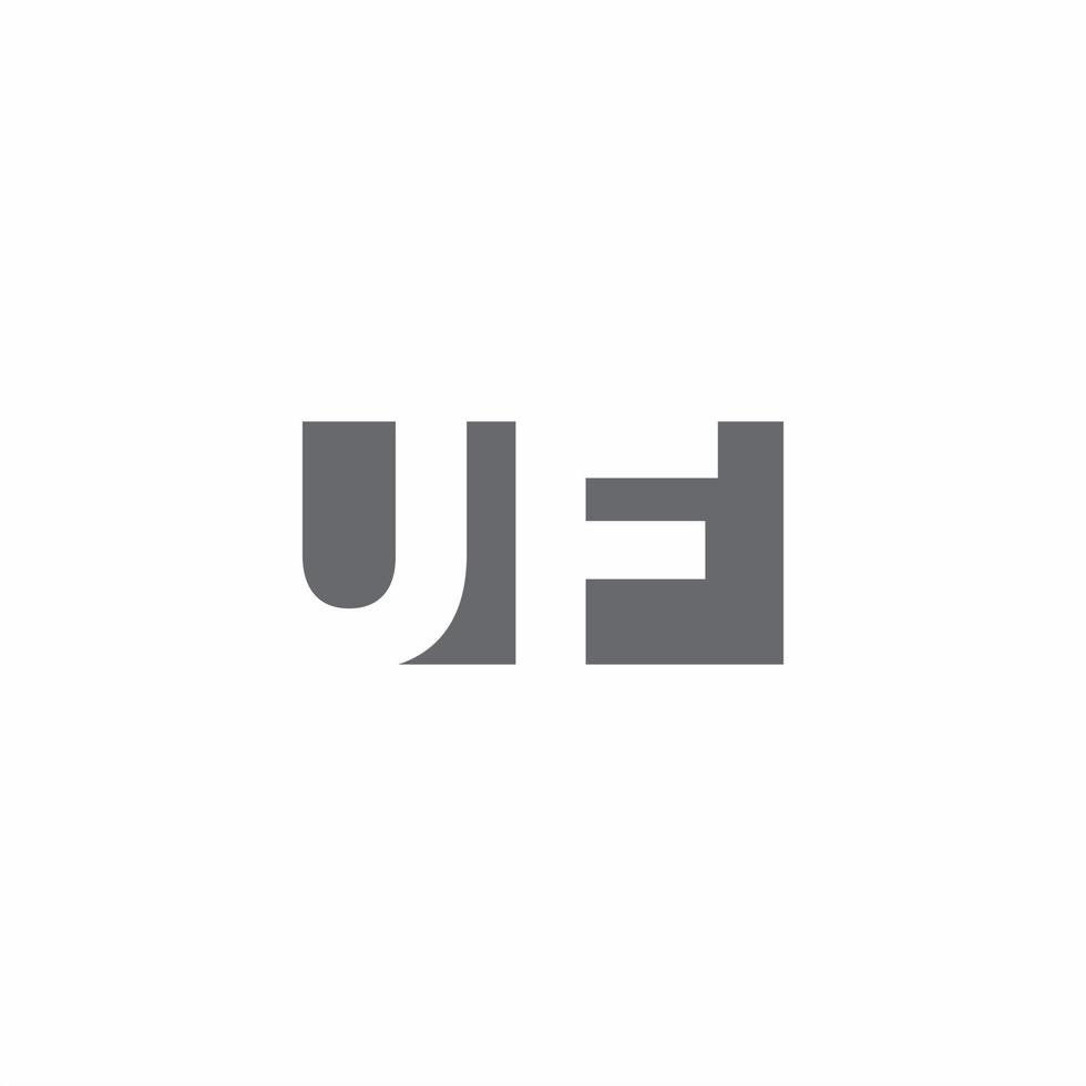 Uf logo monogram con plantilla de diseño de estilo de espacio negativo vector