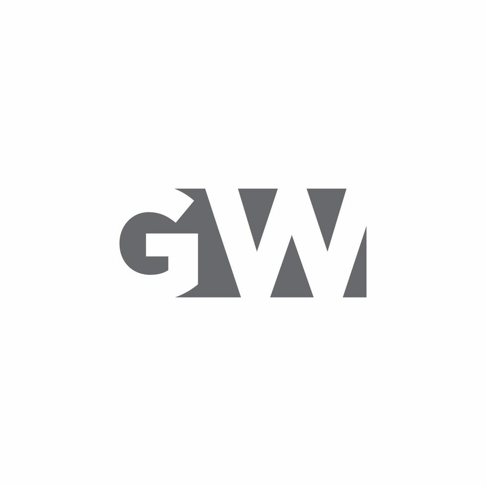 GW Logo monogram with negative space style design template vector