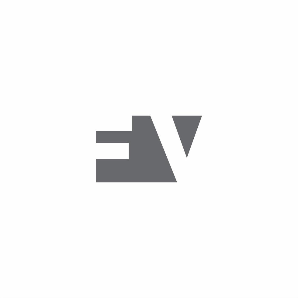 monograma del logotipo de fv con plantilla de diseño de estilo de espacio negativo vector