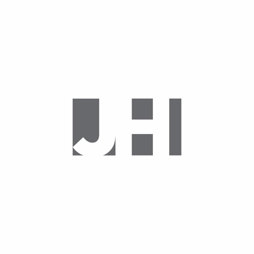 JH Logo monogram with negative space style design template vector