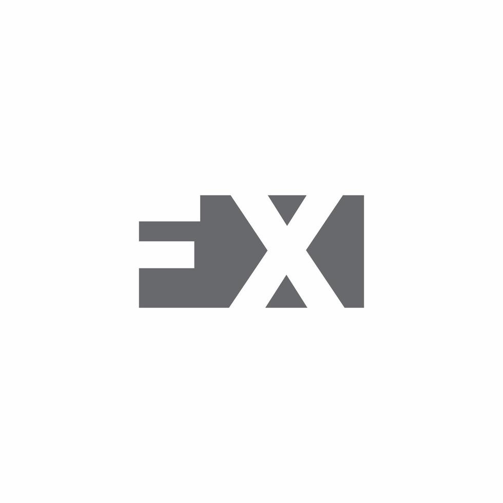 monograma del logotipo de fx con plantilla de diseño de estilo de espacio negativo vector