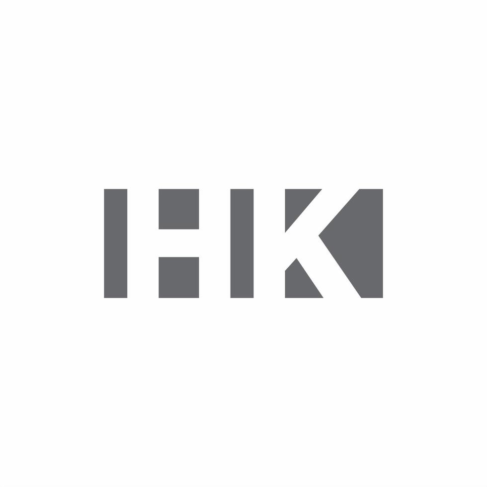 Monograma del logotipo de hk con plantilla de diseño de estilo de espacio negativo vector