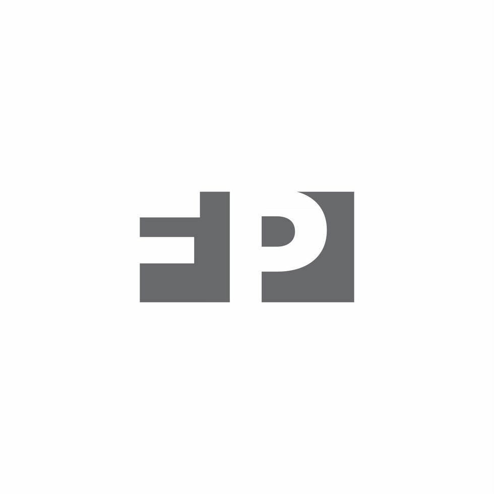 monograma del logotipo de fp con plantilla de diseño de estilo de espacio negativo vector