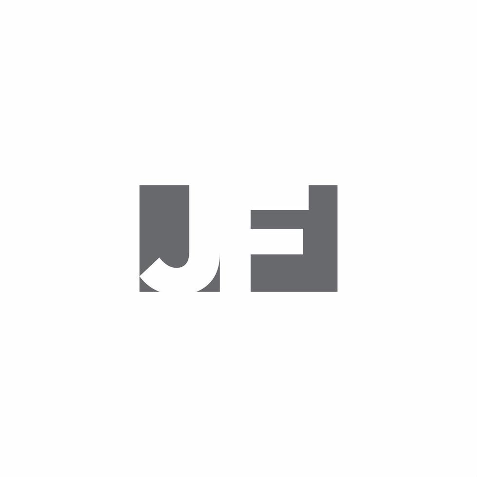 Monograma del logotipo de JF con plantilla de diseño de estilo de espacio negativo vector