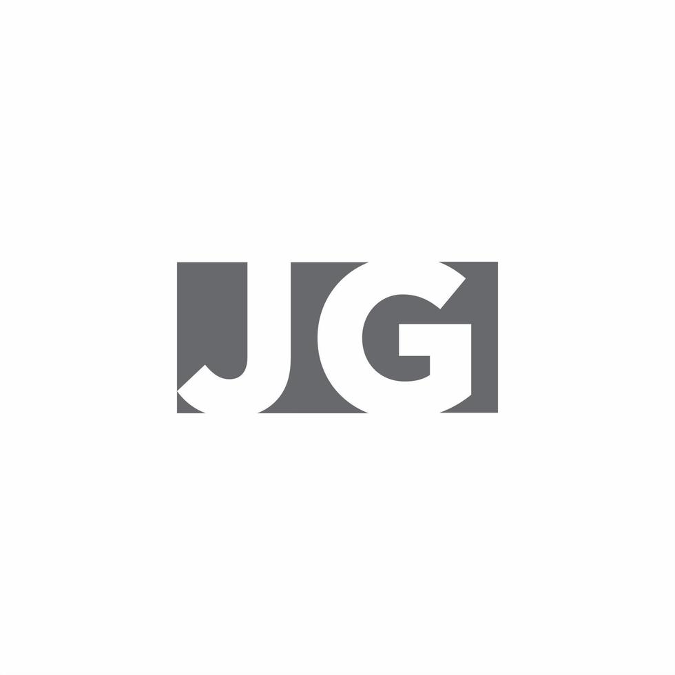 monograma del logotipo de jg con plantilla de diseño de estilo de espacio negativo vector