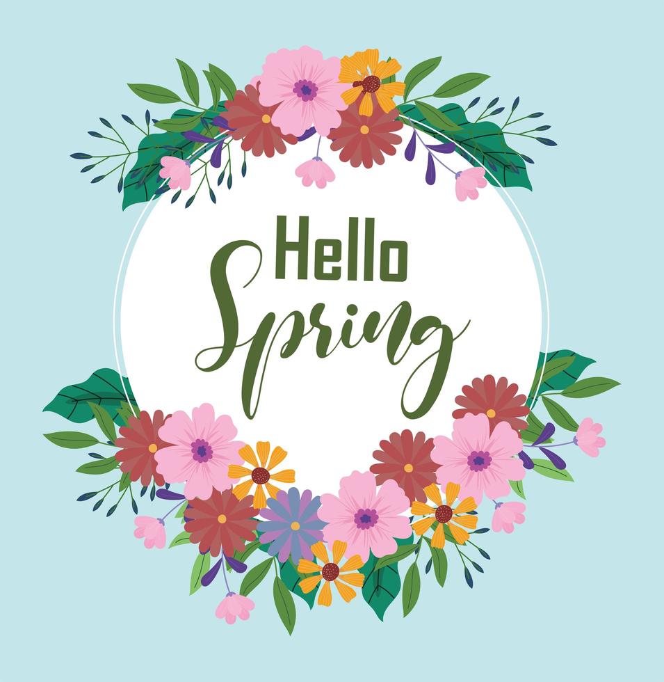 hello spring motivation vector