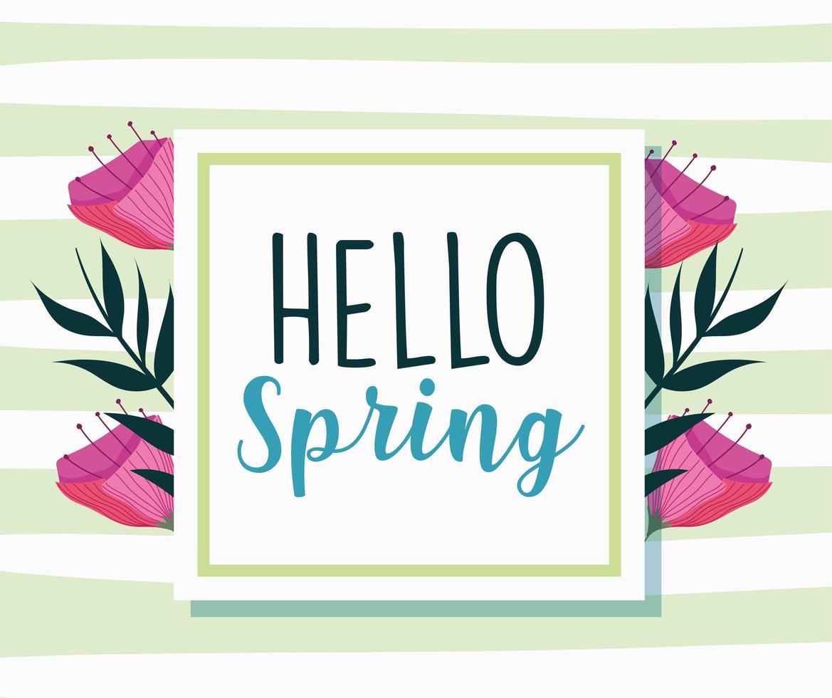 hello spring label vector