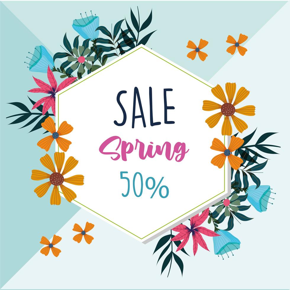 spring sale frame vector