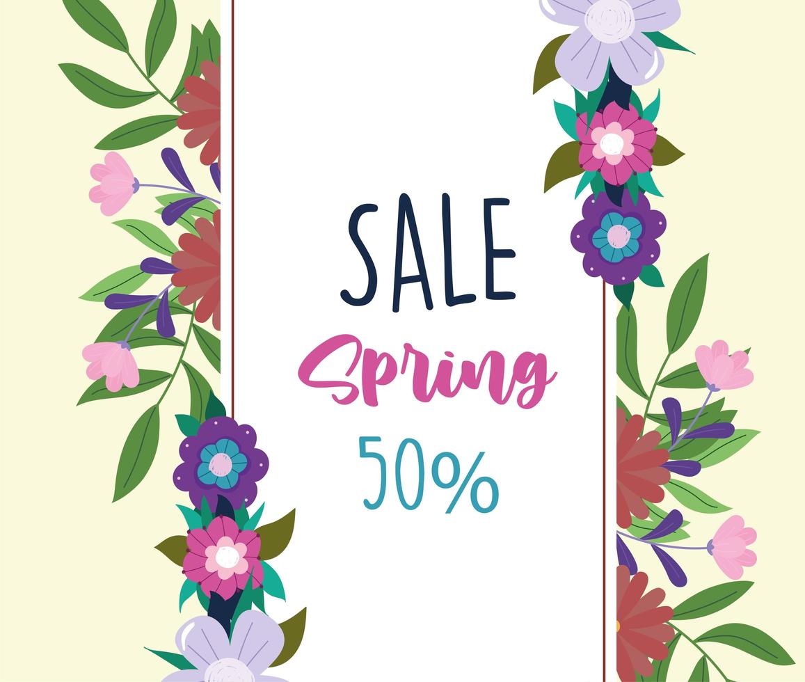 spring sale label vector