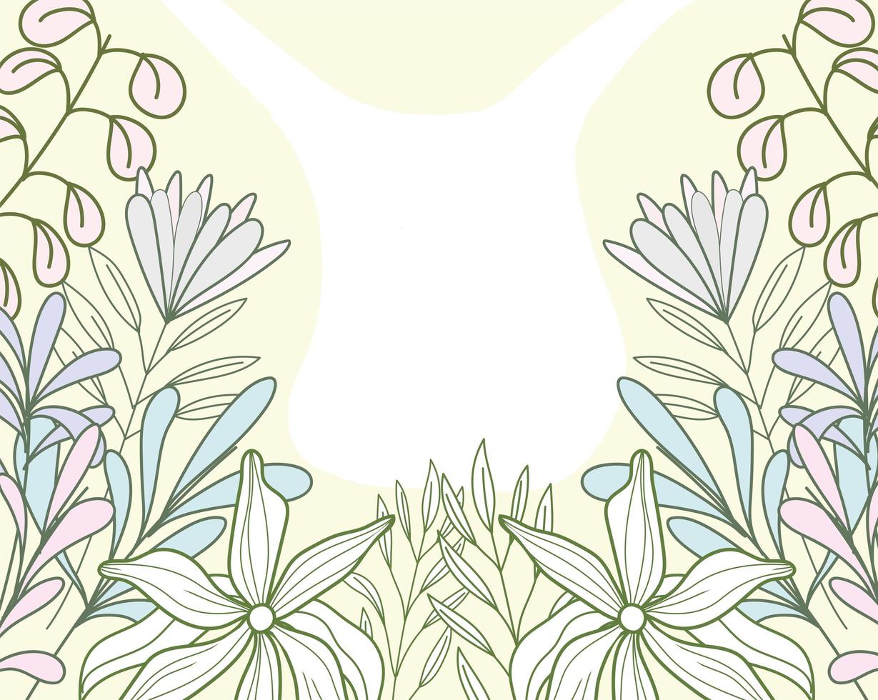 fondo flores hojas vector