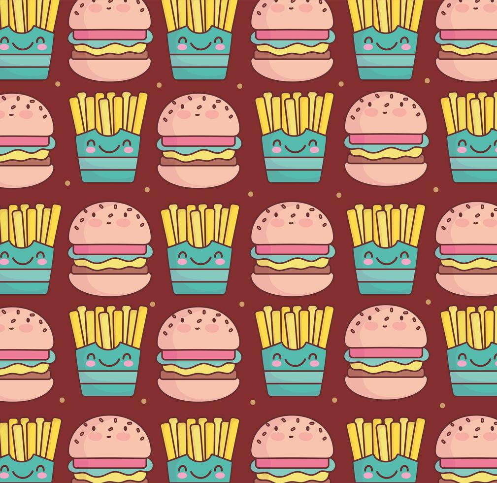 fast food cute pattern vector