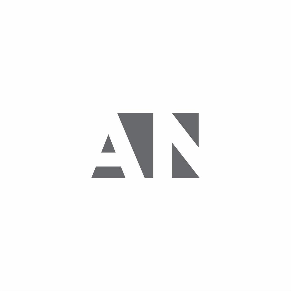 AN Logo monogram with negative space style design template vector