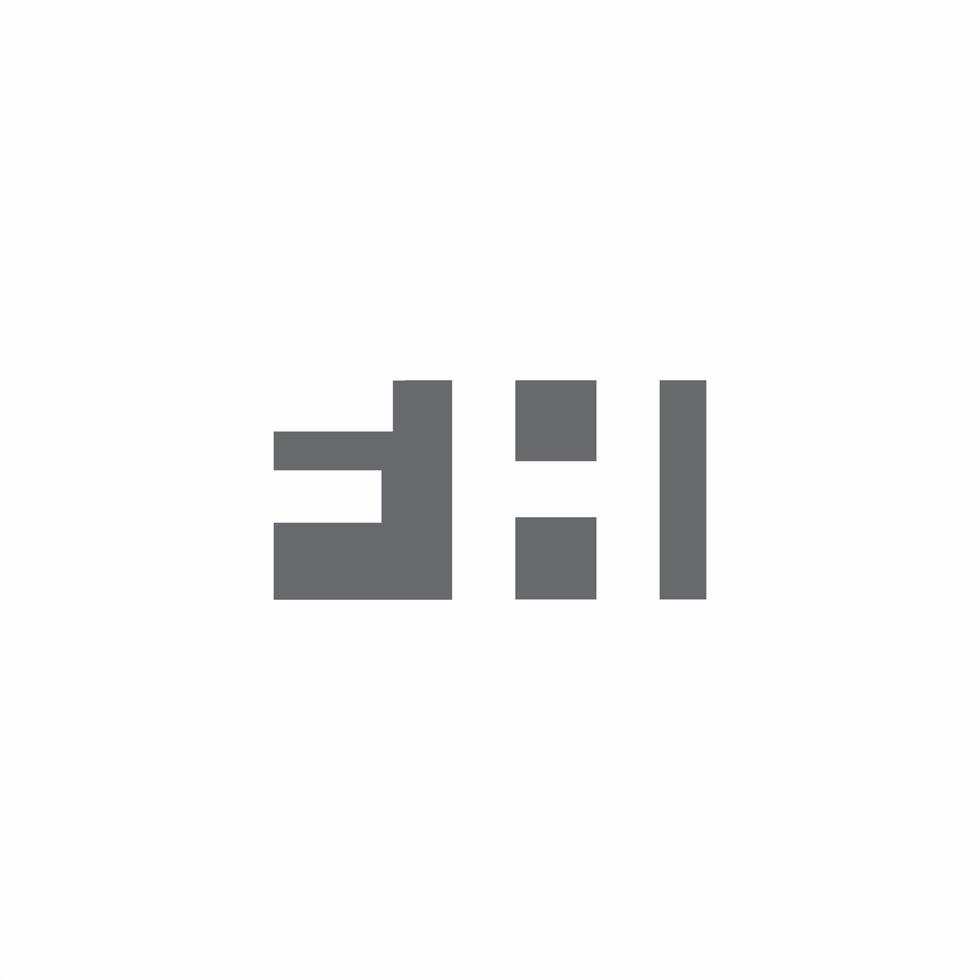 monograma del logotipo de fh con plantilla de diseño de estilo de espacio negativo vector