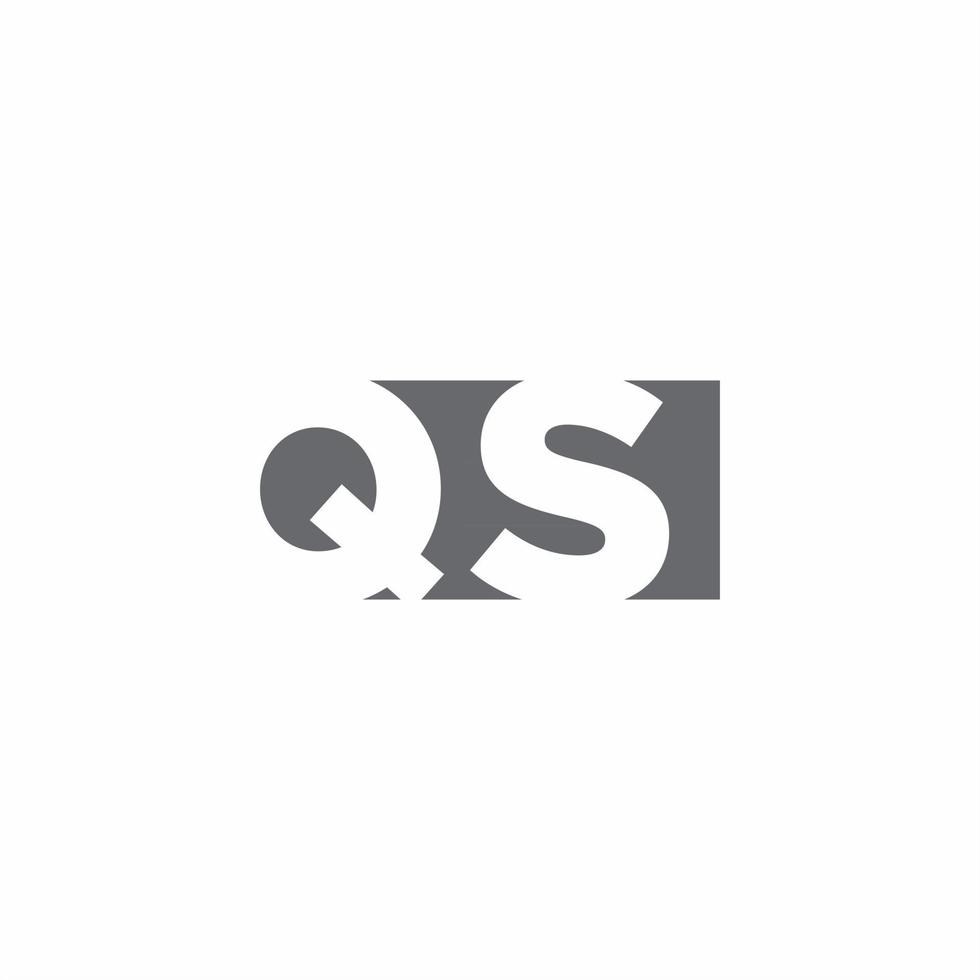 QS Logo monogram with negative space style design template vector