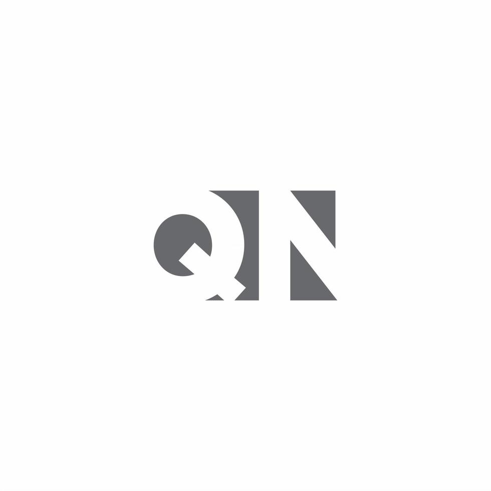 QN Logo monogram with negative space style design template vector