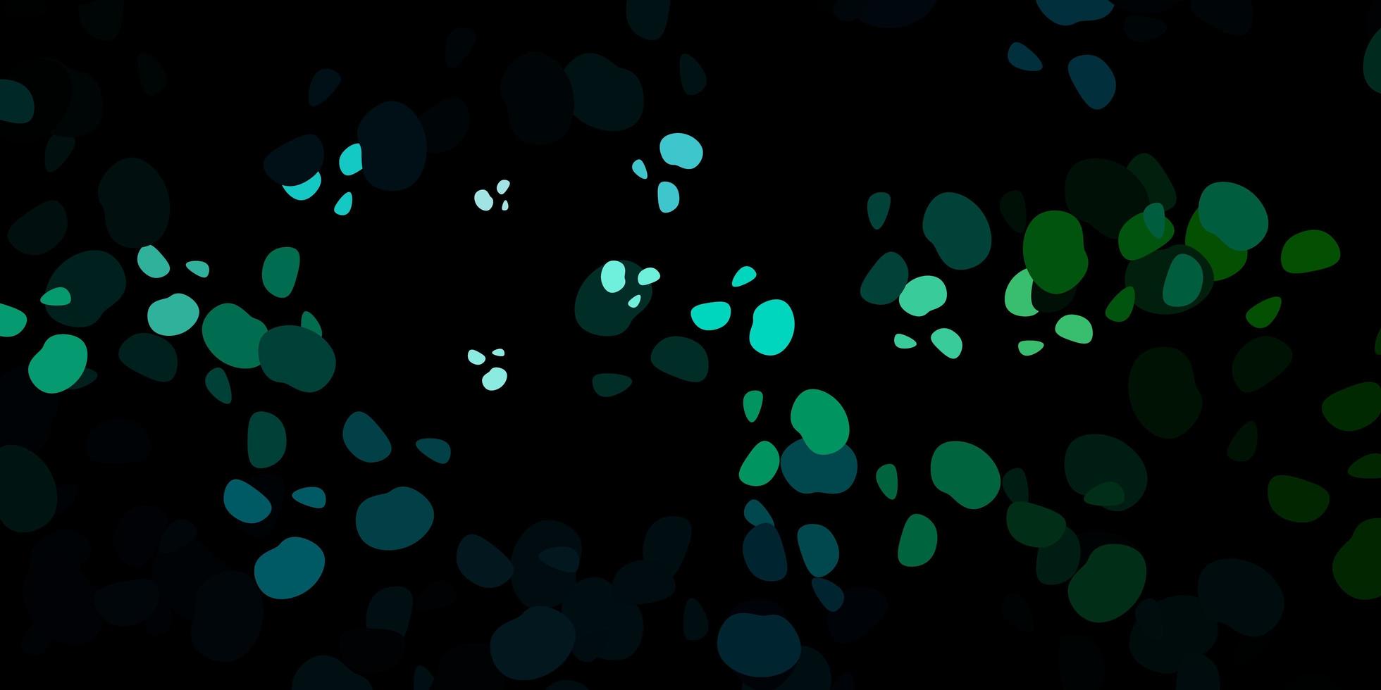 Dark blue, green vector background with random forms.