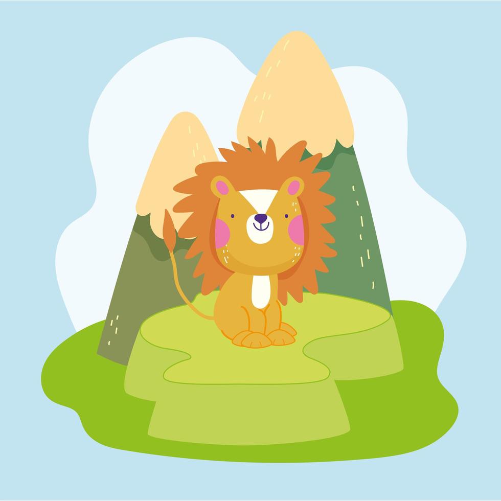 lion cute cartoon vector