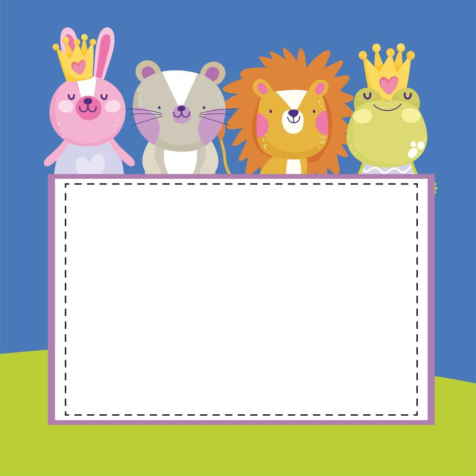 cute animals banner vector