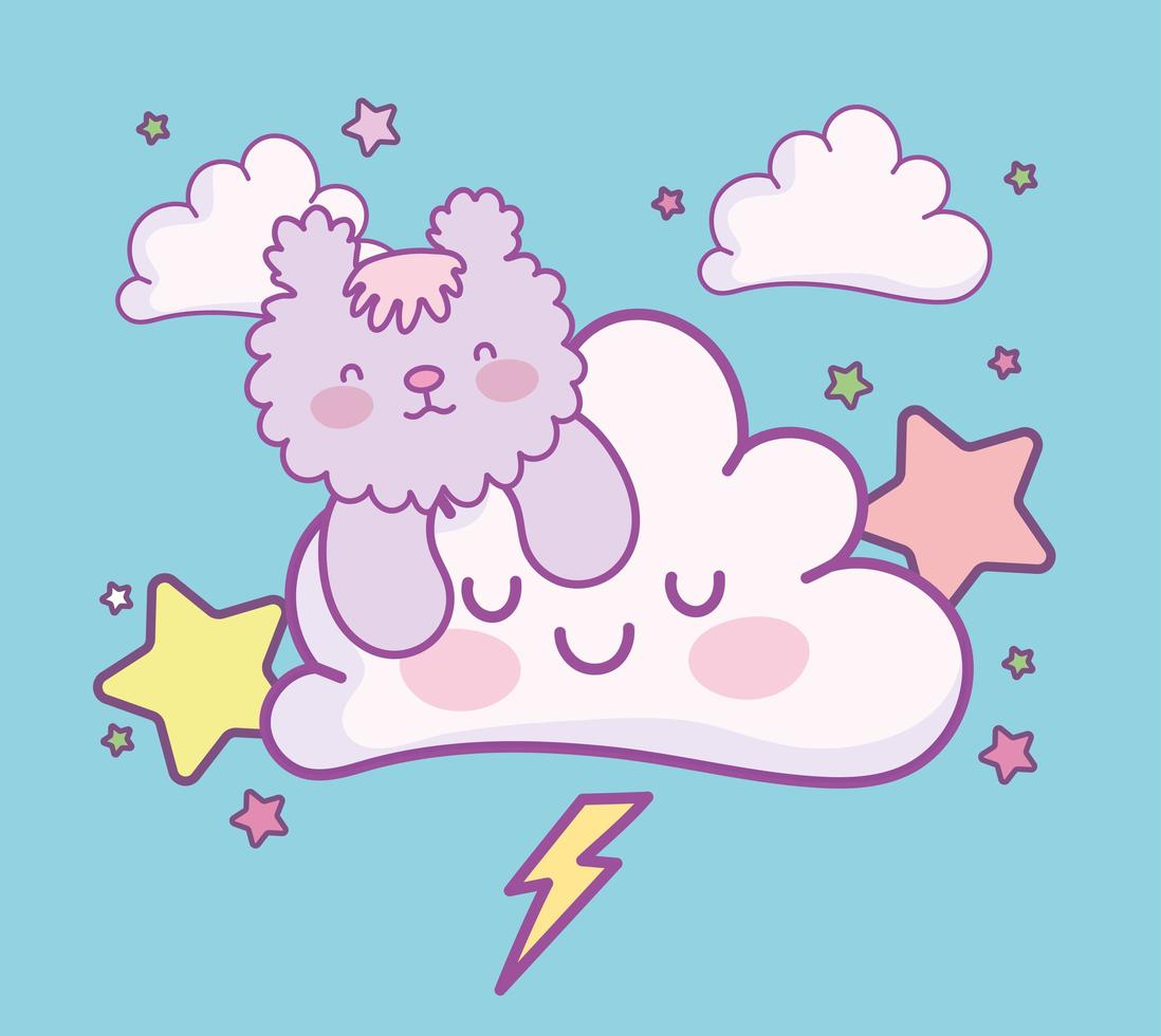 cute animal cloud vector