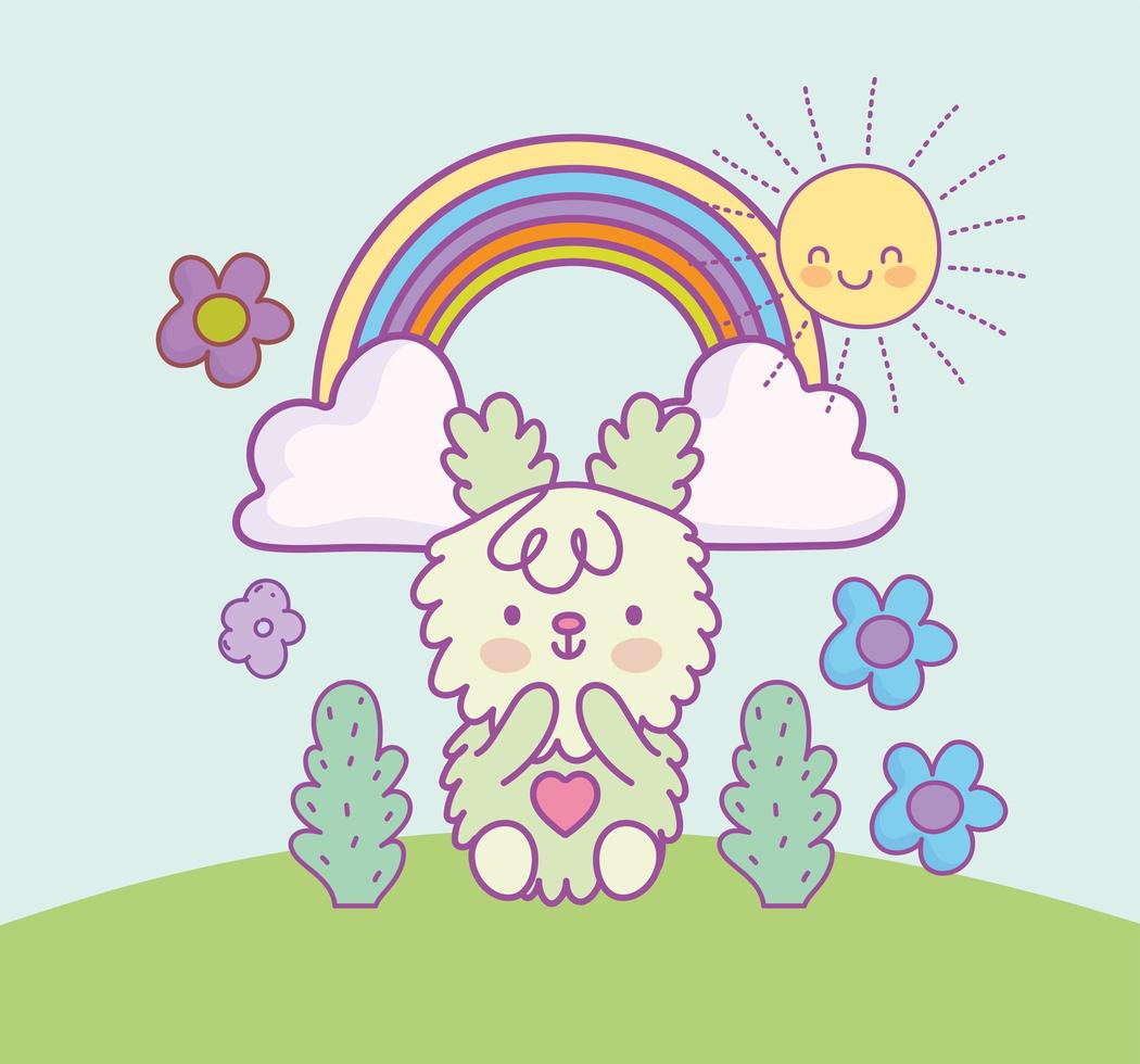 cute bear rainbow vector