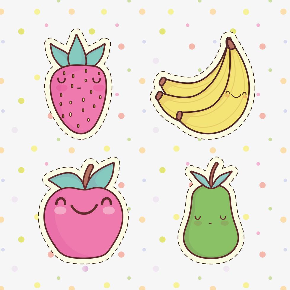 lindo conjunto de frutas vector