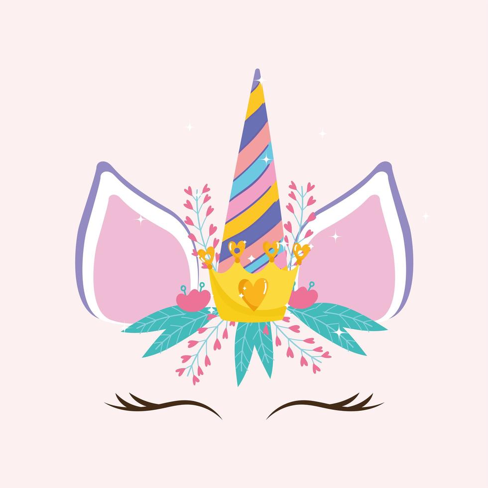 unicorn cute face vector