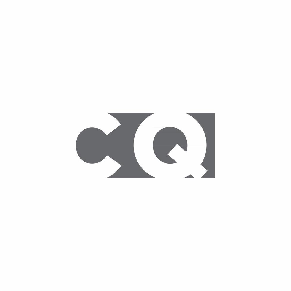 monograma del logotipo de cq con plantilla de diseño de estilo de espacio negativo vector
