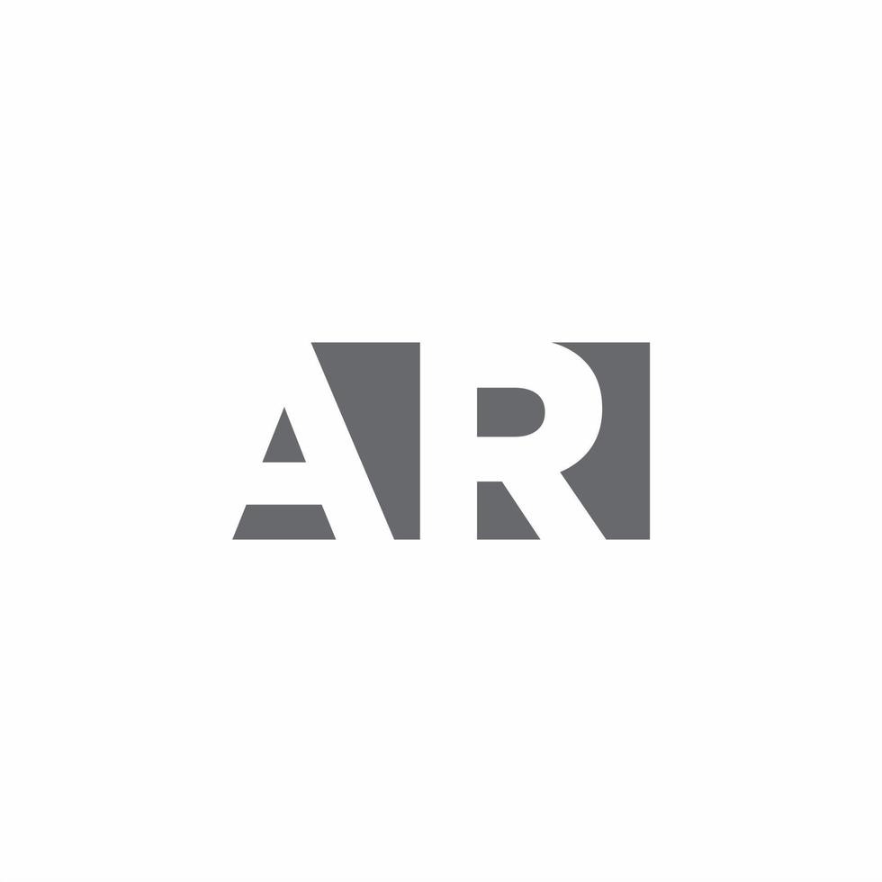 AR Logo monogram with negative space style design template vector