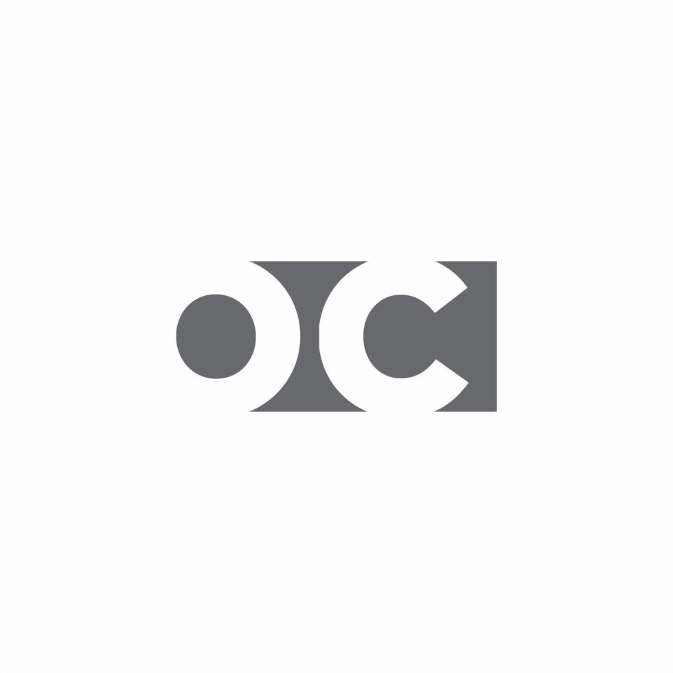 OC Logo monogram with negative space style design template vector