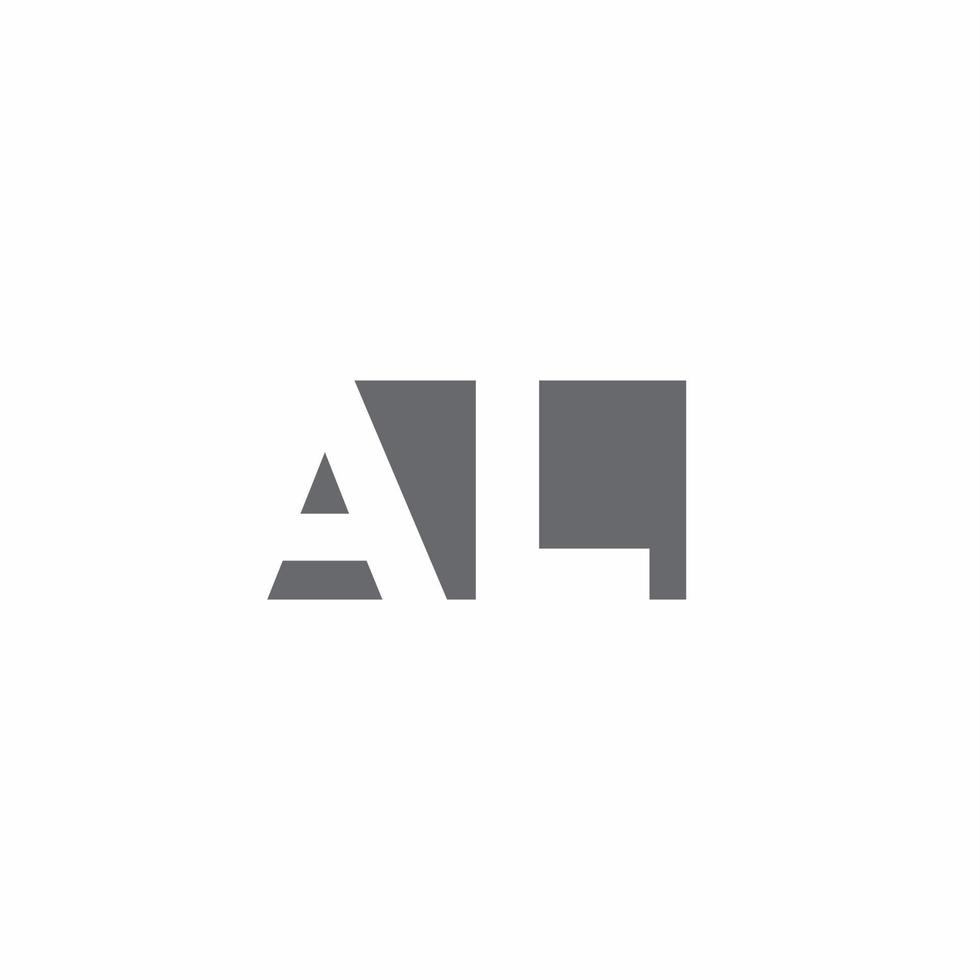 AL Logo monogram with negative space style design template vector