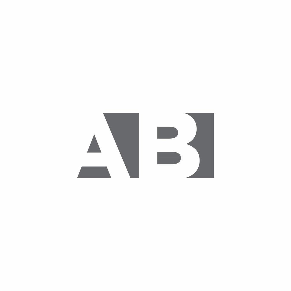 AB Logo monogram with negative space style design template vector