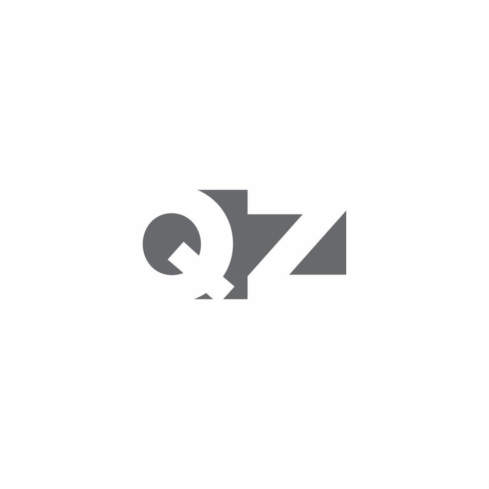 QZ Logo monogram with negative space style design template vector