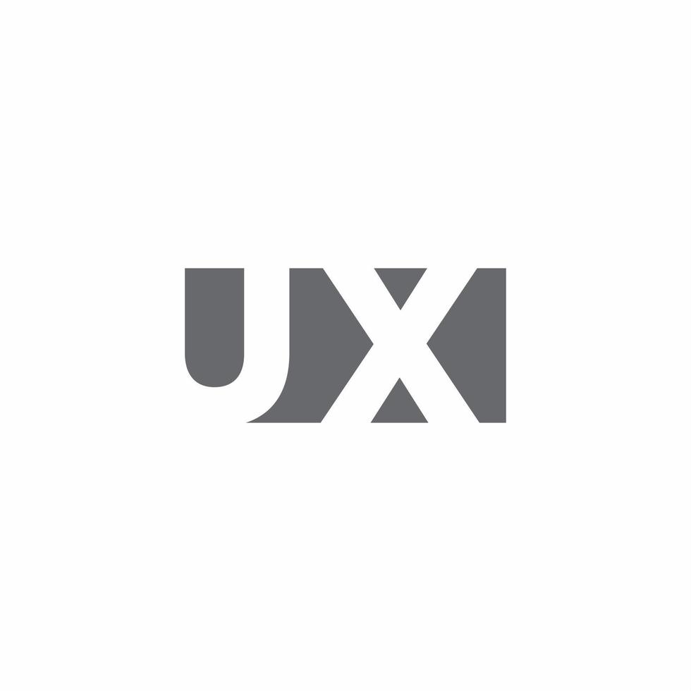 Ux logo monograma con plantilla de diseño de estilo de espacio negativo vector