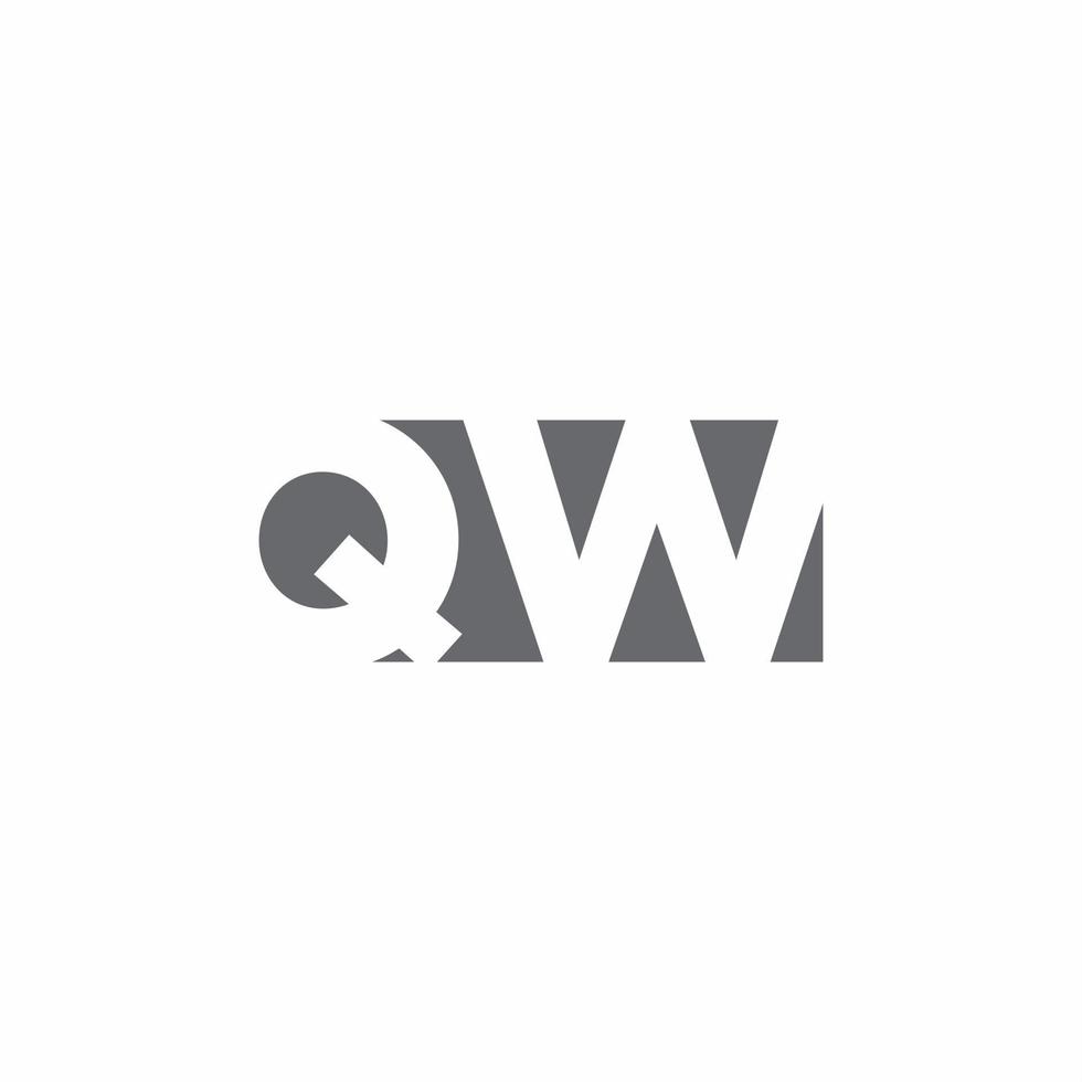 Qw logo monogram con plantilla de diseño de estilo de espacio negativo vector