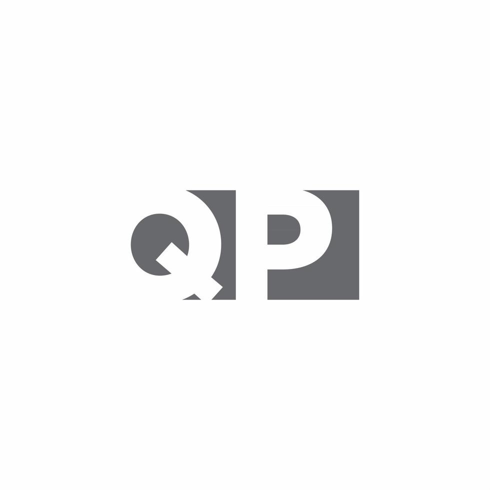 QP Logo monogram with negative space style design template vector