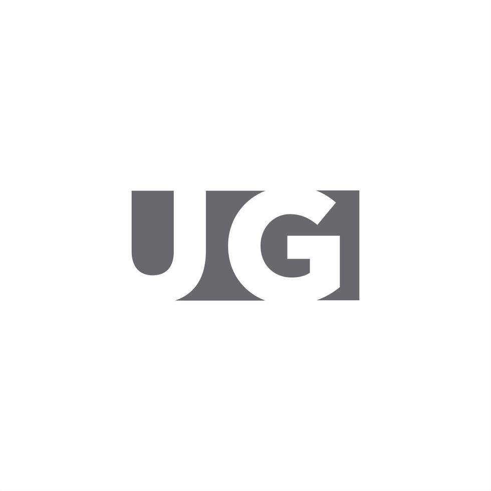 Monograma de logotipo ug con plantilla de diseño de estilo de espacio negativo vector