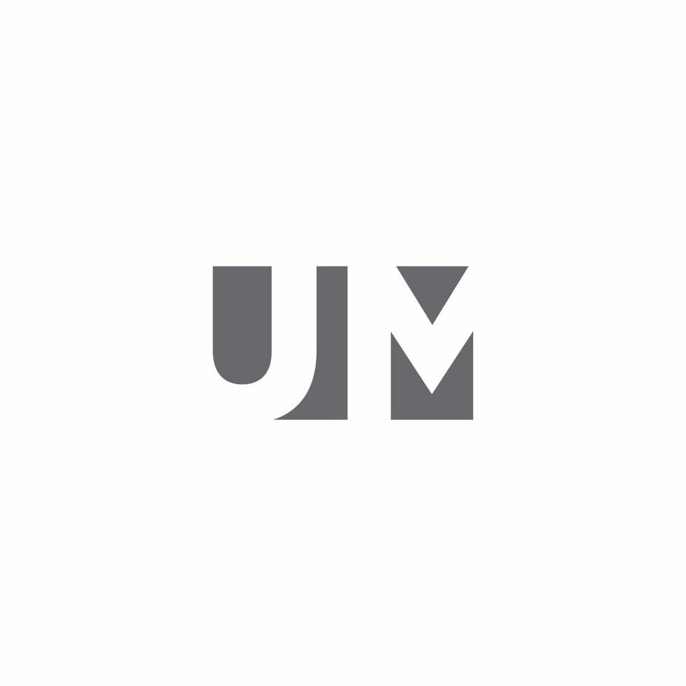 UM Logo monogram with negative space style design template vector