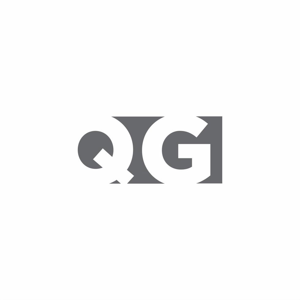 QG Logo monogram with negative space style design template vector