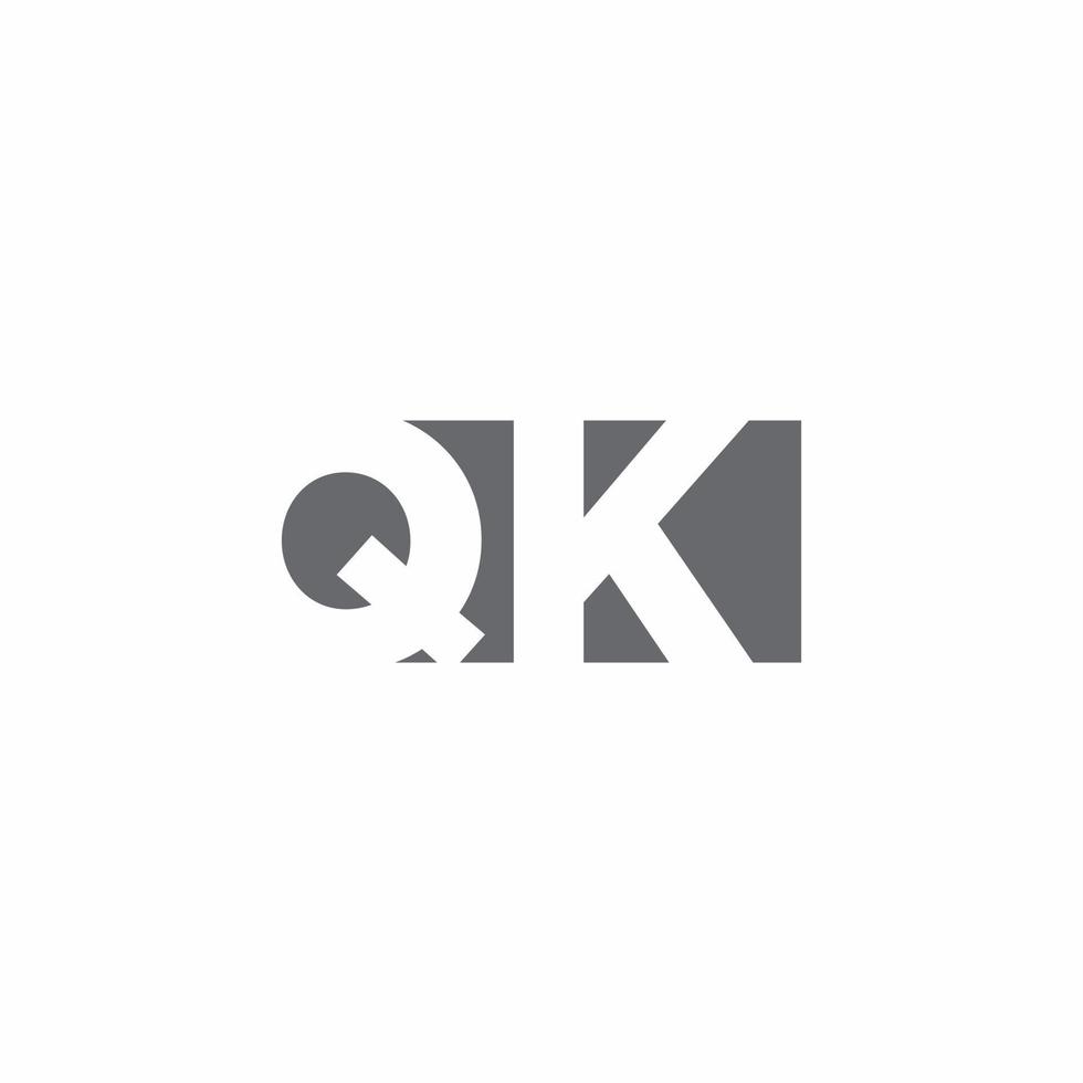 QK Logo monogram with negative space style design template vector