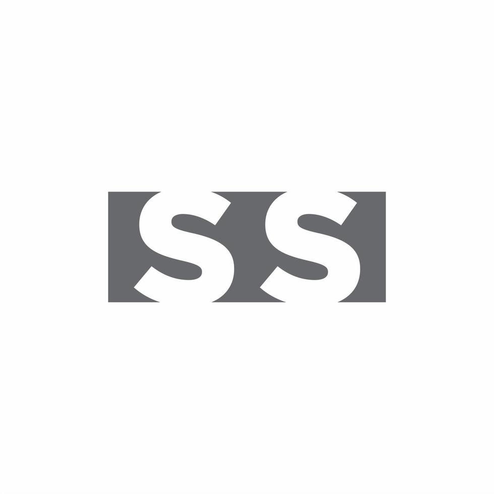 SS Logo monogram with negative space style design template vector