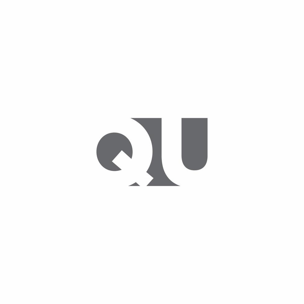 qu logo monograma con plantilla de diseño de estilo de espacio negativo vector