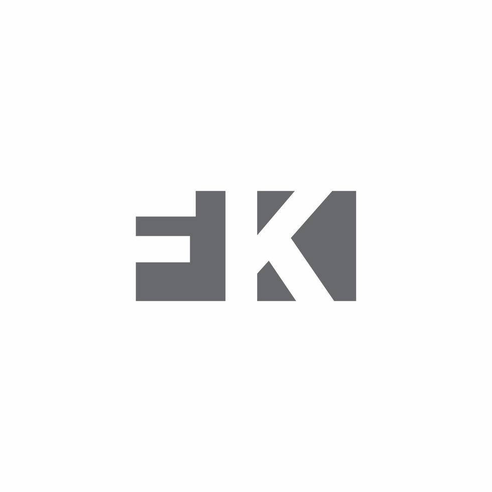 monograma del logotipo de fk con plantilla de diseño de estilo de espacio negativo vector
