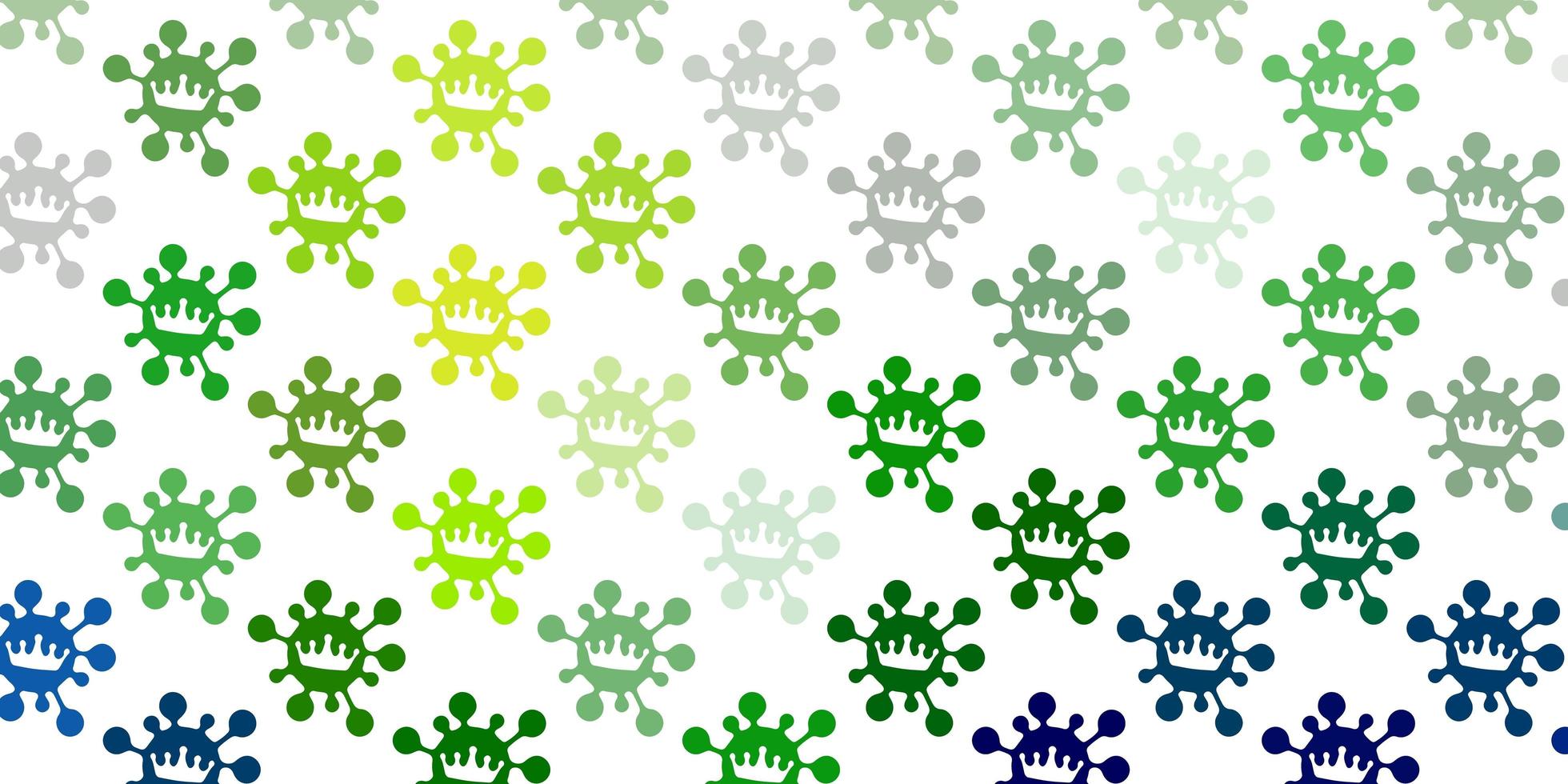 Light blue, green vector texture with disease symbols.