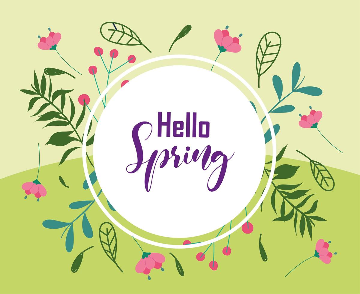 hello spring badge vector